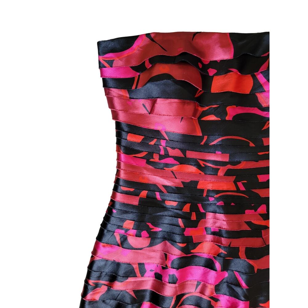 Js Collection Sheath Shutter Pleats Red Strapless… - image 2